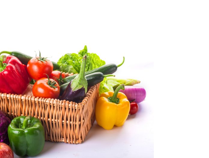 basket with vegetables