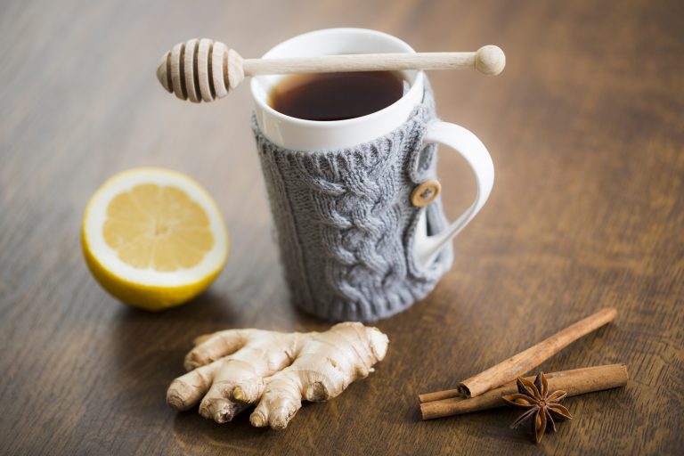 tea mug with lemon ginger