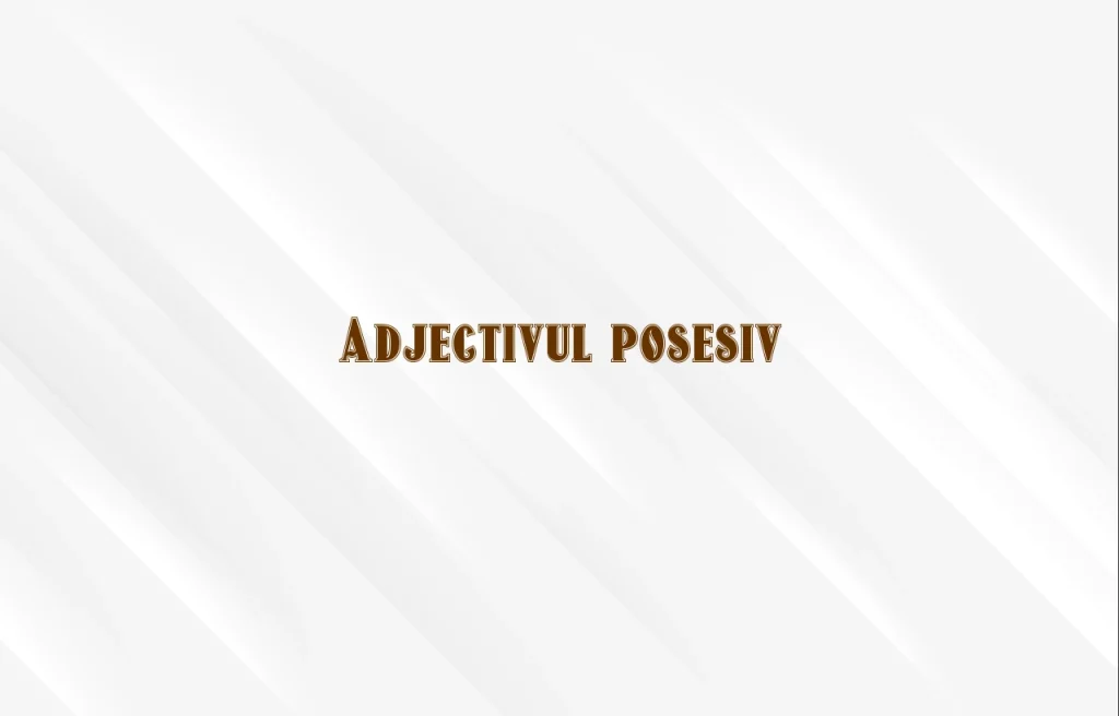 adjectiv posesiv