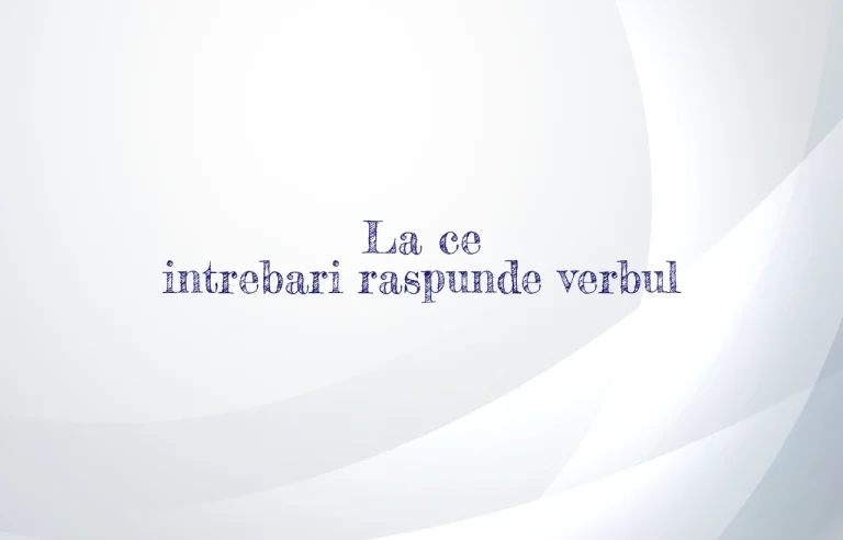 la ce intrebari raspunde verbul