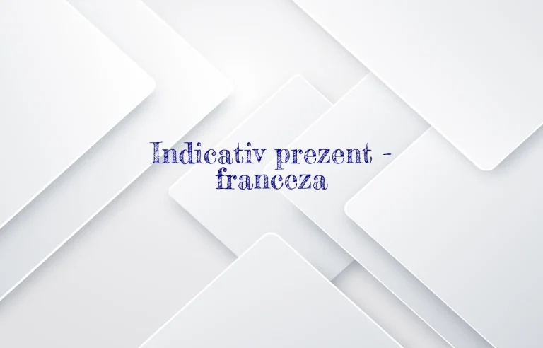 indicativ prezent franceza