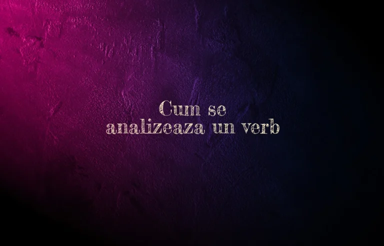 cum se analizeaza un verb