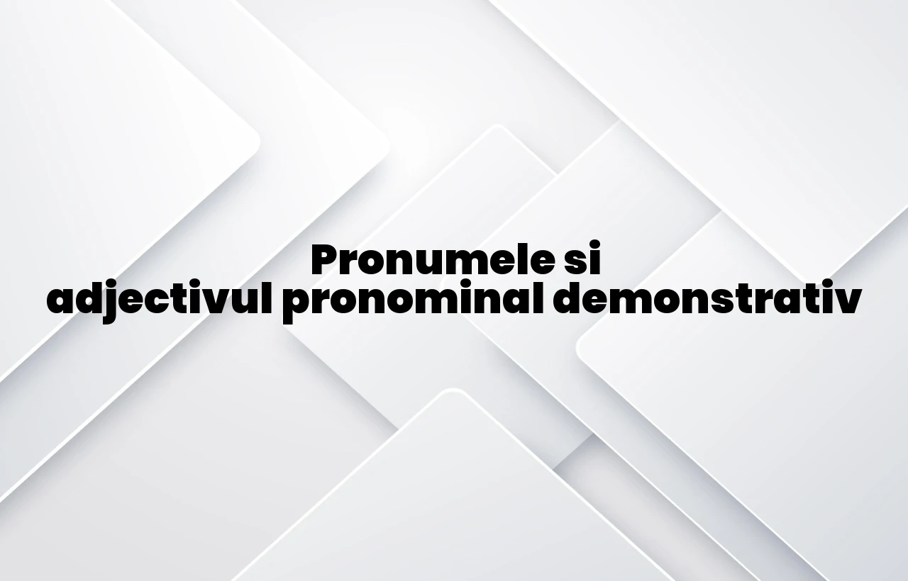 pronumele si adjectivul pronominal demonstrativ
