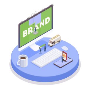 advertising agency isometric composition