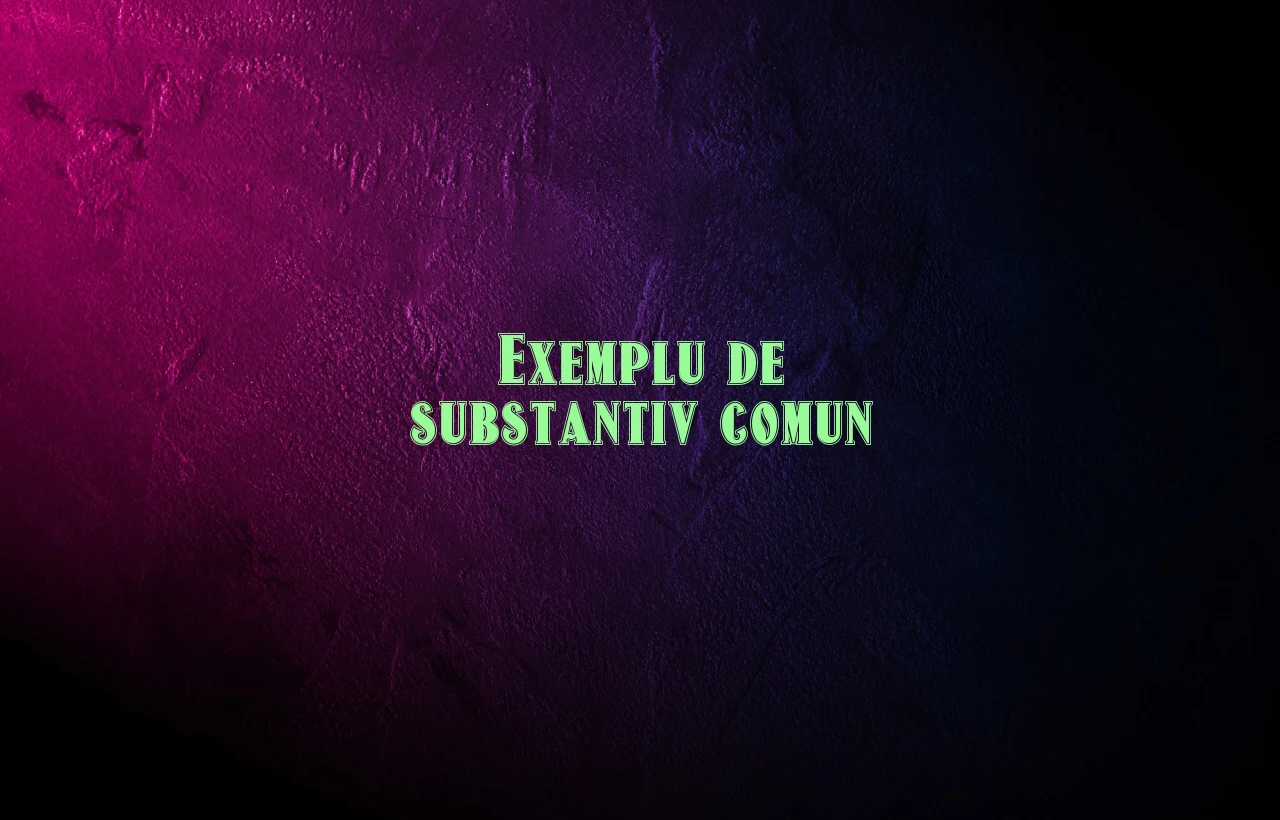 exemplu de substantiv comun