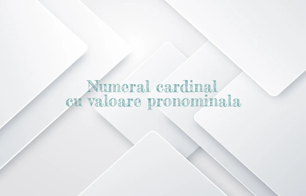 numeral cardinal cu valoare pronominala