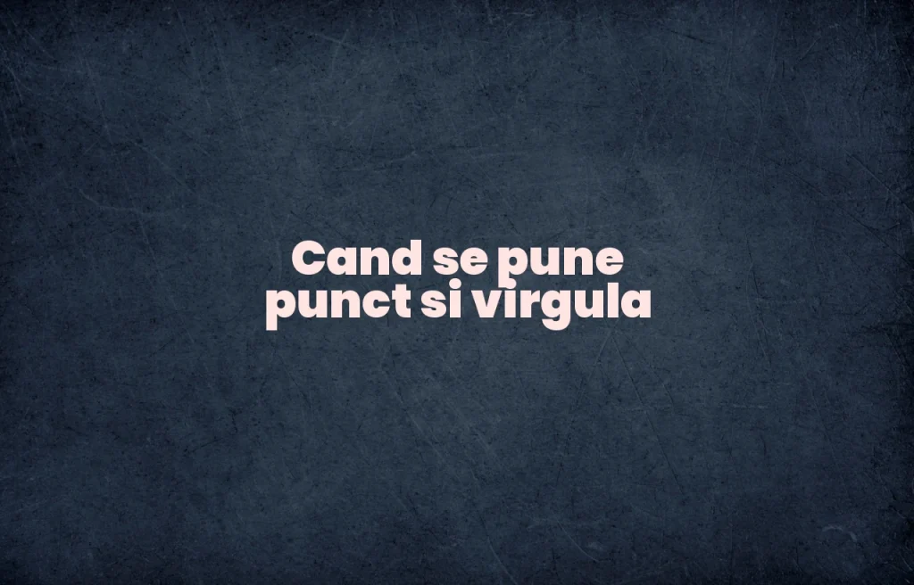 cand se pune punct si virgula