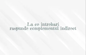 la ce intrebari raspunde complementul indirect