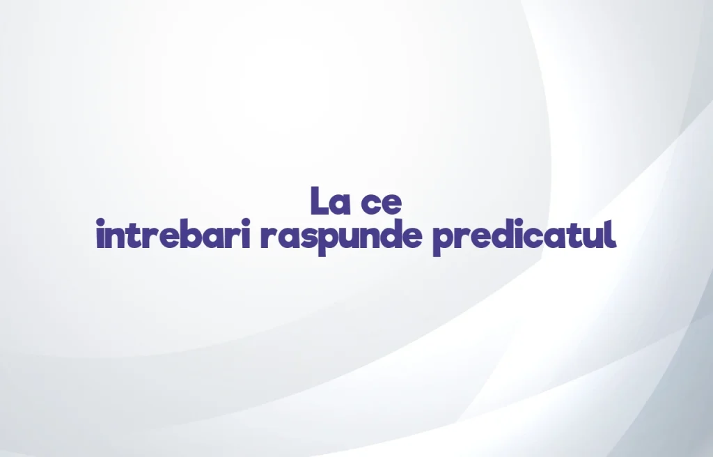 la ce intrebari raspunde predicatul