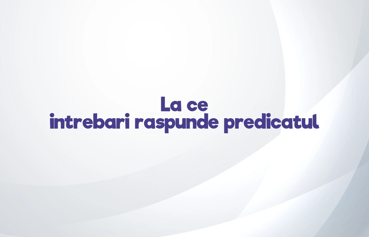 la ce intrebari raspunde predicatul